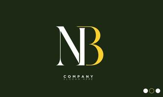 nb alfabeto letras iniciales monograma logo bn, n y b vector