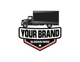 trucking company logo. Bold badge emblem logo concept. Ready made logo template set vector isolated