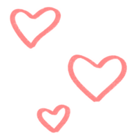 Hand drawn cute love heart shape in crayon style png