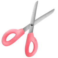 Isolated cute pink pastel scissor cutter in transparent background png