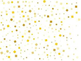 Golden Rain From Square Confetti. Vector illustration