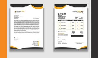 Professional Corporate modern clean Business stationery letterhead and invoice design template vector