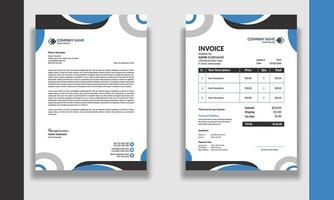 Professional Corporate modern clean Business stationery letterhead and invoice design template vector