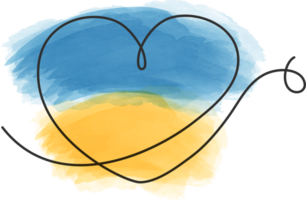 Ukraine flag icon in the shape of heart. Abstract patriotic ukrainian flag with love symbol. Blue and yellow conceptual idea - with Ukraine in his heart png