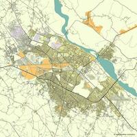 vector ciudad mapa de kanpur uttar pradesh, India