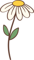 Cute Retro flower, Kawaii simple cartoon outline doodle png