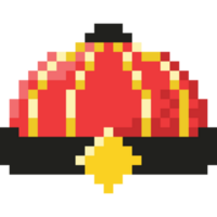 pixel art rouge chinois chapeau png