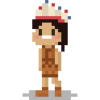 Pixel art american native character png