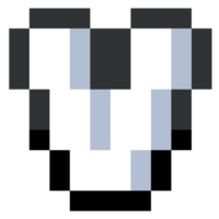 Pixel Letter V With Black Line. png