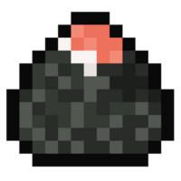 Pixel Art Mentaigo Seaweed Onigiri Icon. png