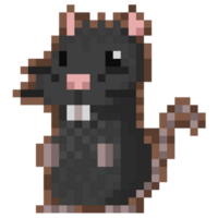 Pixel Caetoon Rat Character Illustration. png