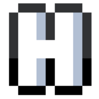 Pixel Letter H With Black Line. png