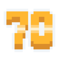 Pixel Art Gold Number 70 Icon. png
