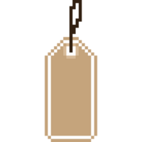 Pixel art blank label paper tag png