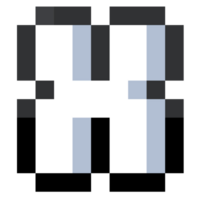 Pixel Letter X With Black Line. png
