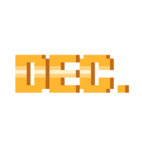 pixel kunst goud kort december tekst. png