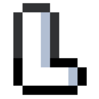 Pixel Letter L With Black Line. png