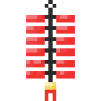 pixel art rouge chinois feu d'artifice png