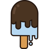 Cartoon chocolate mint ice cream illustration. png