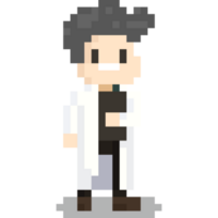 Pixel art scientist character png