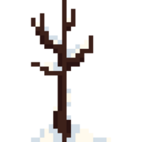 Pixel art winter tree 4 png