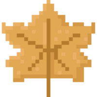 Pixel art dried meple leaf icon png