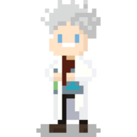 Pixel art scientist character 3 png