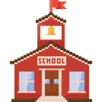 Pixel art school building 2 png