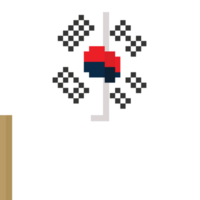 pixel art Corée drapeau png