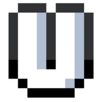 Pixel Letter U With Black Line. png