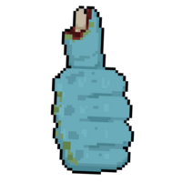 Cartoon Pixel Art Zombie Right Hand Doing Thumb Up. png