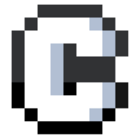 pixel lettera c con indietro linea. png