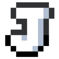 Pixel Letter J With Black Line. png