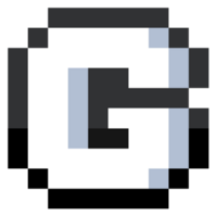 Pixel Letter G With Black Line. png