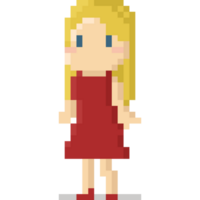 Pixel art blond hair woman character png