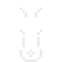 Pixel art sitting white rabbit back position png