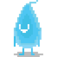 Pixel art cute water drop character png