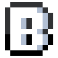 Pixel Letter B With Black Line. png