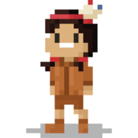 Pixel art american native character 2 png