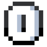 Pixel Letter O With Black Line. png