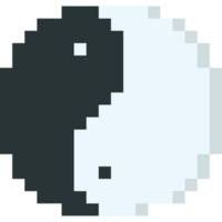 pixel konst yin yang ikon png