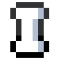 Pixel Letter I With Black Line. png