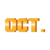 Pixel Art Gold Short October Text. png