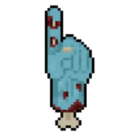 Pixel Karikatur Zombie zeigen Hand Symbol. png