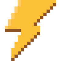 Pixel art thunder icon png