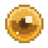 Pixel Kunst Gold Auge Ball Symbol. png