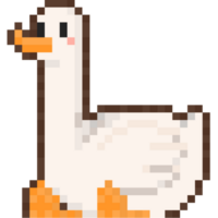 Pixel Cartoon Cute Sitting Duck Character Illustration. png