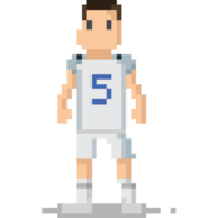 Pixel art white uniform soccer player 2 png