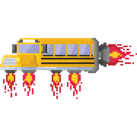 Pixel Kunst Raum Schule Bus png