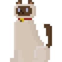 pixel konst Sammanträde burmesiska katt karaktär png